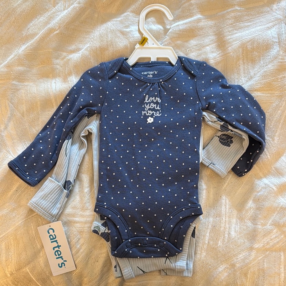 Carter's Blue Polka Dot Baby Onesie